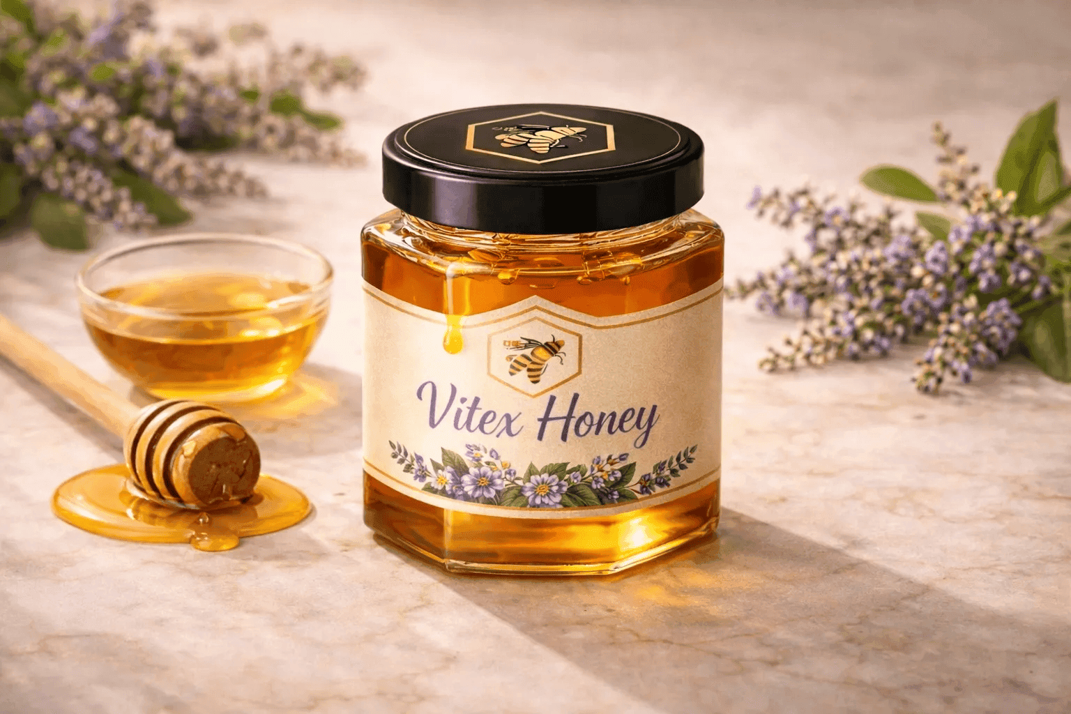 Vitex Honey — Vitex (Nirgundi) tree blossoms monofloral honey, raw and cold-extracted by NectaBee